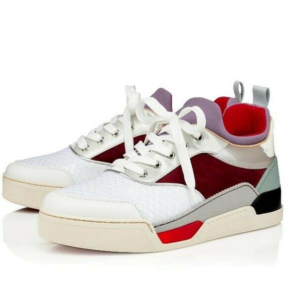 Christian Louboutin Other - LOUBOUTIN AURELIEN MULTICOLOR MESH PATENT GLITTER LEATHER HI TOP SNEAKERS 42 9